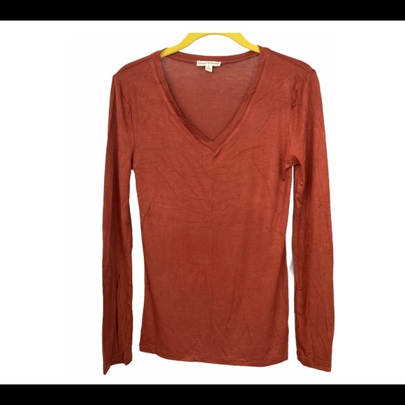 Rust Color Rayon Long Sleeves Top Small - Picture 1 of 5